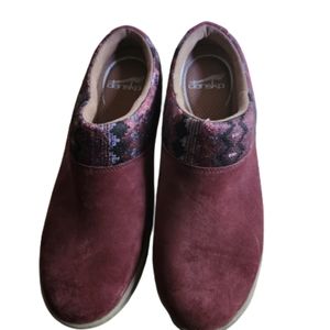 Dansko Brittany Suede Mules in Raisin Size 40